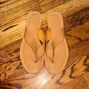 Madewell Tan Leather Thong Sandals